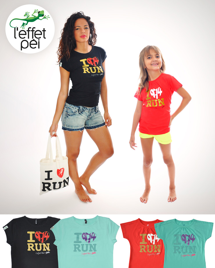 I Love Run 974 - T-shirt femme et fille - L'effet Péi