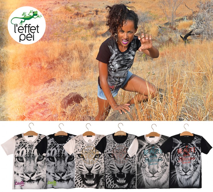 T-shirts Femme Tigre, Jaguar et Léopard - Savanne - île de la Réunion
