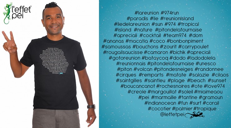 T-shirt Hashtag île de la Réunion